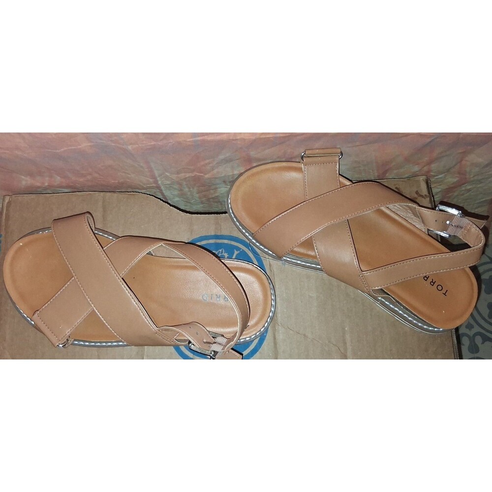 Torrid Brown Flat Sandals Sz 9WW